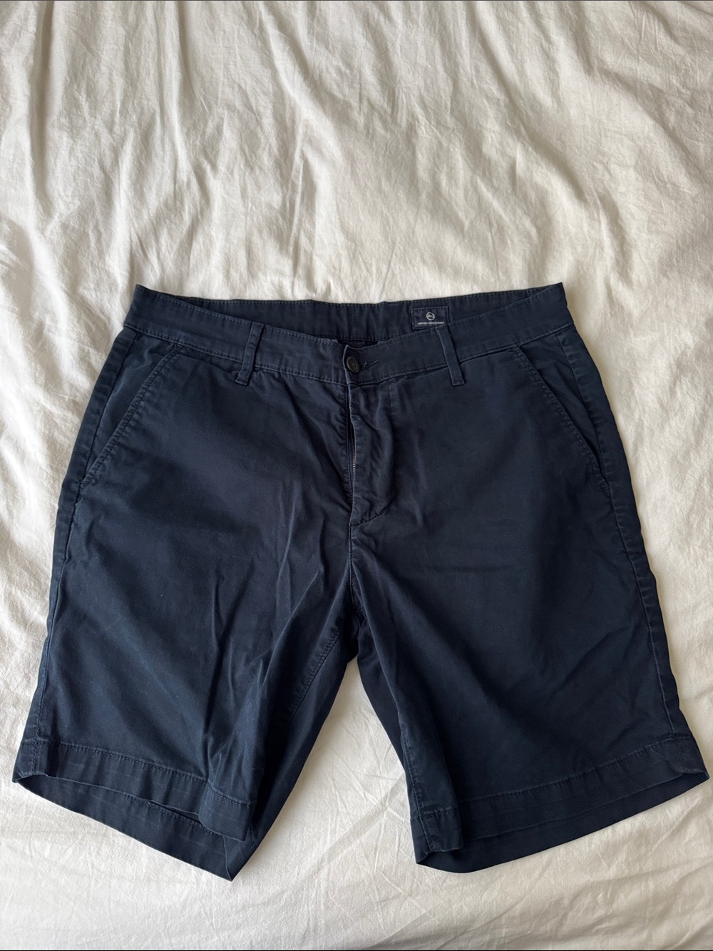 Ag Adriano Goldschmied Men's Navy Flat-Front Chino Shorts